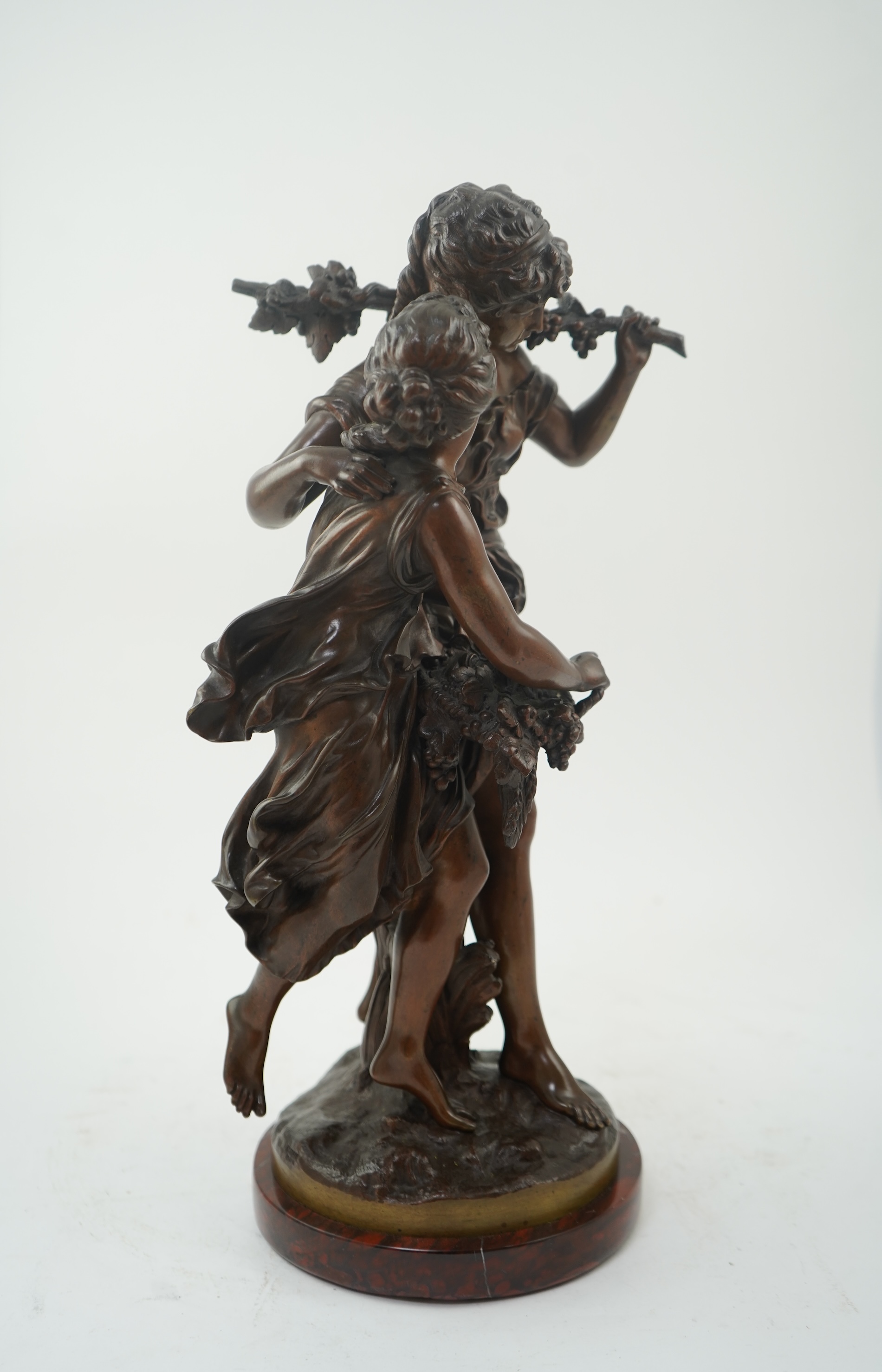 Mathurin Moreau (1822-1912), ‘Les Soeurs’. A patinated bronze